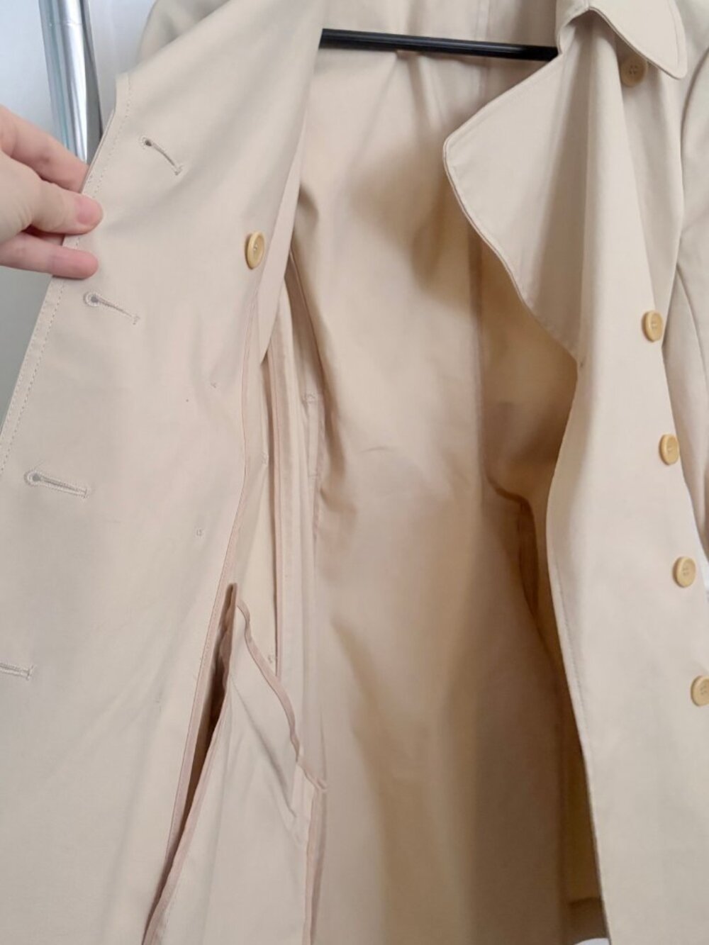 NWOT Theory Cotton Trench Coat Beige - Size S
